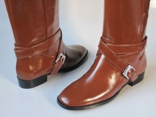 Hot New Marc Jacobs Luggage Brown Riding Flat Tall Boots