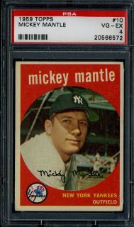 1959 Topps 10 Mickey Mantle PSA 4 Yankees 6706