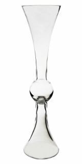 Glass Trumpet Pilsner Vases Mirror Style Clear 36High Wedding