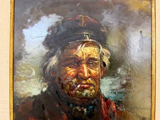 Vintage Laslo Kohanecz Sea Captain Painting Oil Seascape Signed