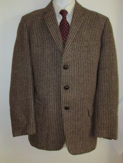 Classic Harris Tweed Vtg 50s Blazer Made England Skinny Lapels Sport