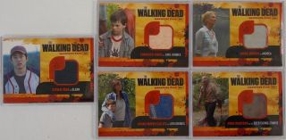 Lot of 5 Walking Dead Wardrobe Cards Carl Grimes Deer Eating Zombie