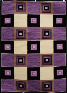 Purple Cream Black 8x11 Area Rugs Beige Carpet Abstract