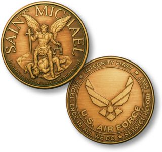St Michael Patron Saint Law Enforcement USAF Coin Medal
