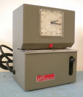 Vintage Lathem Analog Time Clock Runs No Key Used