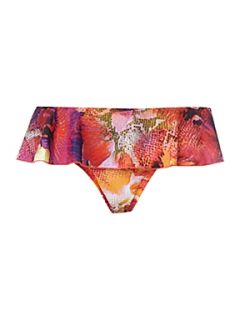 KENNETH COLE Floral print bikini brief with frill Multi Coloured   