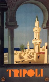 Tripoli LIBYA Lebanon Arabic Arab Tourism Travel Vintage Poster Repro