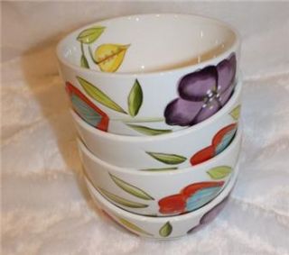 Laurie Gates Handpainted Floral Chloe Collection Dinnerware Service