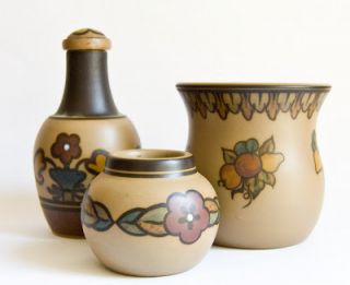 Hjorth Brown Pottery Vase Bornhelm Denmark Collectible RARE Stunning