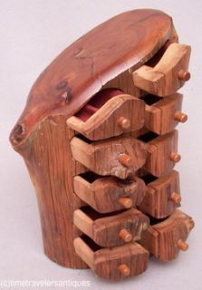 Unique 1990 Jeff Trag Natural Cedar Log Jewelry Box