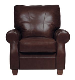 Luke Leather Caramel Brown Italian ALL Leather Pushback Recliner/Chair