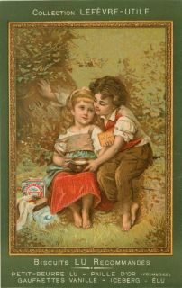 Lefevre Utile Biscuits Collection Children Picnic Vintage Postcard