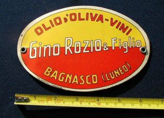 1960 Italy Bagnasco CN Sign Olive Oil Wine Rozio
