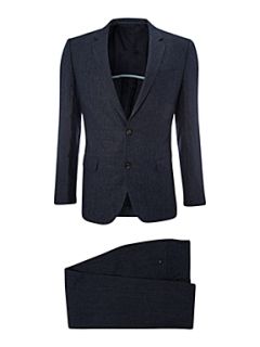 Hugo Boss Linen stripe single breasted suit Blue   
