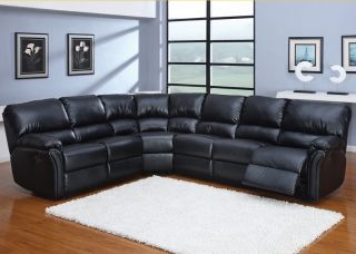 Traditional Modern Sectional Recliner Leather Sofa Set, AC AUT S1