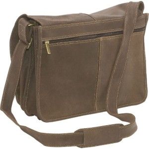 Ledonne Distressed Leather Quick Access Messenger Bag