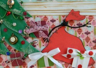 Momz Karen Christmas Santa Children Premade Paper Piecing Scrapbook