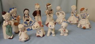 12 Delee de Lee Art Pottery Figurines Happy Elephant Lucky Daisy Dude