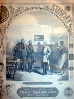 1865 Illustrated Newspaper Robert E Lee Surrenders at Appomattox Civil