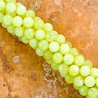 6mm Lemon Jade Gemstone Round Beads Strand 15 1 2