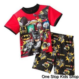 Lego Batman Boys 4 6 8 10 PJs Set Pajamas Shirt Shorts Robin The Joker