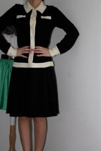 Diane Von Furstenberg Leno Black Shirt Long Sleeve Black Wool Dress
