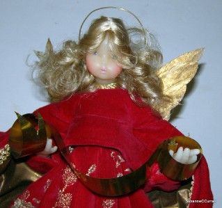 Vintage Pauline Leidel Spreen Christmas Wax Angel 13 Tree Topper