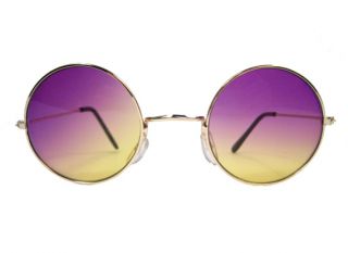 Round John Glasses Hippie Sunglasses Vampire Purple