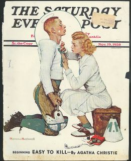 Cover Only Saturday Evening Post 11 19 1938 Sew Football Letter