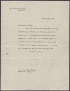 Calvin Coolidge Autograph Signed Letter as President BM9719