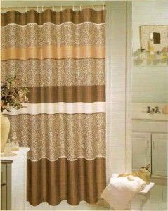 NIP Leopard Print Fabric Shower Curtain 