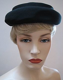 Vintage Ladies Debway Hat Grosgrain Fabric w Bow 330