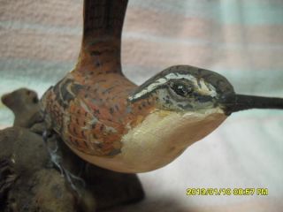 Painted Small Size Wood Carved Quail by Lew Allen 1978 78VNICE