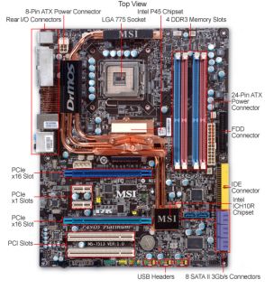 MSI P45D3 Platinum LGA 775 Intel P45 DDR3 CrossFireX ATX Intel