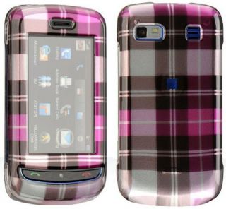 New Pink Plaid Hard Case Cover for at T LG Xenon GR500 Phone
