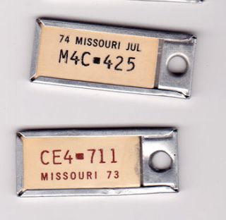 1974 MO Dav Tag Missouri Key Chain Mini License Plate American