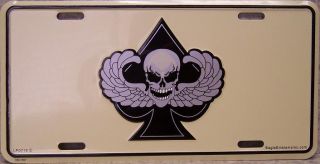 Aluminum Military License Plate Airborne Death Ace New