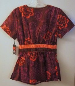 Size Small Eckored Floral Print Scrub Ecko Red Top Shirt Lexy