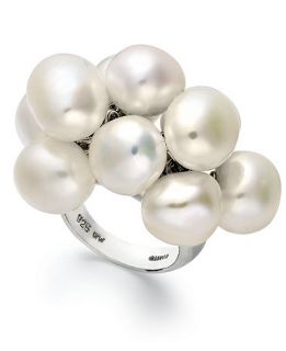 Ring, Sterling Silver Cultured Freshwater Pearl Cluster Ring (12 14mm