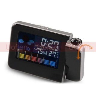 LED Light Color LCD Projection Digital Weather Thermometer Alarm Clock