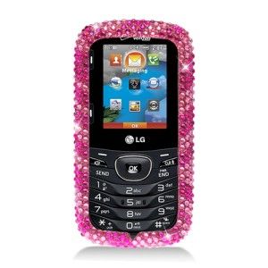 LG Beacon Cosmos Touch Pink Zebra Diamond Crystal Bling Case Mobile