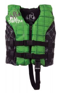 Full Throttle 4801 0068 Life Jacket Hinged Ski Vest Child Green Black