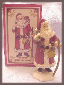 Lillian Vernon Collectible Santa Claus in Wooden Box