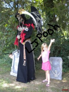 Lifesize Animated Death Reaper w Wings Halloween Prop
