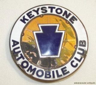 Keystone Automobile Club Porcelain License Plate Topper