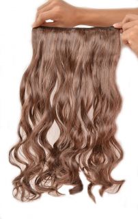 17 Curly Wavy Clip in on Hair Extensions Light Brown 2 30 New