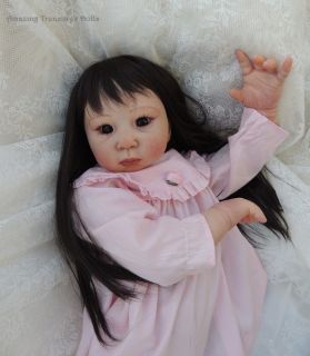 Reborn Toddler Asian Mei Ling Adrie Stoete Lauscha Eyes 29 inches Tall
