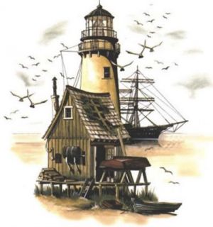 Lighthouse SHIP Birds Select A Size Waterslide Ceramic Decals