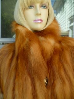 Women Beautiful Natural Red Fox Fur Coat Sz 10 12 52 Long