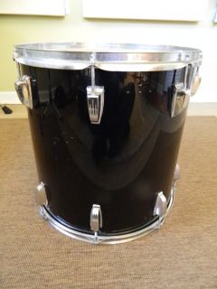 Vintage 1970s Ludwig Vistalite Black 16x16 Floor Tom Drum